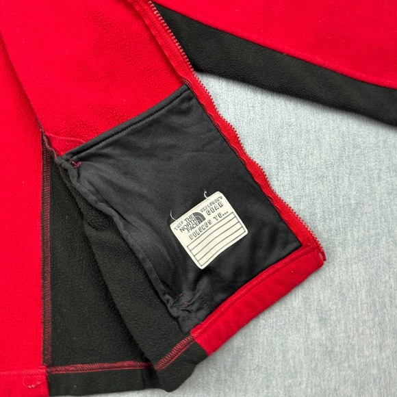 The North Face Jacket Boys Large 14/16 Red Full Zip Fleece Mock Neck Hiking Coat - Picture 5 of 13
